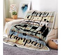 Bcsewcg Camper Throw Blankets, Camping Gifts, Gifts for Camper, Gifts for Camping Lovers, Flannel Soft Warm Cozy Throws Cover for Couch Chair Sofa Bed Outdoor Inside Beach Travel Decor, 60X80