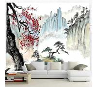 Bcsewcg Japanese Tapestry, Cherry Blossom Tapestry, Asian Anime Wall Tapestry, Nature Landscape Tapestries, Aesthetic Wall Art Tapestry for Bedroom Living Room Home Decor