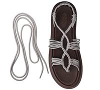 BCTEX COLL Women's Strappy Flat Sandals Casual Summer Sandals for Beach Holiday Outdoor, Light Grey, 5 UK
