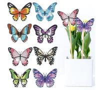 BCTHLBF Diamonds Painting Set, 8Pcs Butterfly Diamonds Painting, Butterfly Diamond Illustrations, Butterfly Diamond Painting Decorations, Children Diamond Painting Supplies
