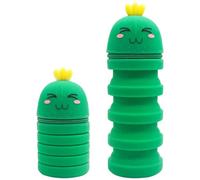 BCTHLBF Telescopic Pencil Case, Standing Pencil Case, Cute Cacti Pencil Case, Portable Pen Holder Pouch, Soft Silicone Pencil Case, Suitable for Girls Boys Birthday Gifts