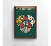 BCTS 42 The Answer To Life The Universe And Everything Poster Science Lover Wall Art Funny Hiking Hitchhiker'S Guide Metal Signs Poster 12X16 inch