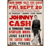 BCTS 8x12 inch Johnny Cash Performance Poster Vintage Style Metal Advertising Wall Plaque Sign Decor Metal Sign Poster SP#111