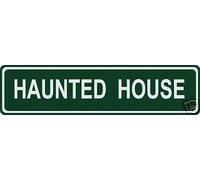 BCTS Haunted House Street Road Name Sign Halloween Sign Outdoor Street Sign/Subway Sign 4x16 inch