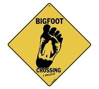 BCTS I Believe In Bigfoot Crossing Sign Sasquash Funny Metal Sign Crossing Traffic Novelty Square Sign 12x12 inch