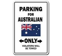 BCTS Parking For Australian Only Australia Flag National Pride Love Outdoor Metal Sign Plaque 12X16 inches