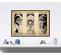 BCTS Play Like The Maiden Love Like The Mother Think Like The Crone Witch Poster Witches Poster Halloween Decor Metal Sign Poster 12x16 inches