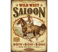 BCTS The Wild West Saloon Vintage Style Metal Advertising Wall Plaque Sign Tin Sign Metal Decor Metal Sign Poster 12x16 inches SPA157