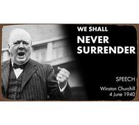 BCTS The Winston Churchill Vintage Style Metal Advertising Wall Plaque Sign Poster Sign 8x12 inch