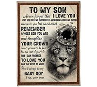 BCTS To My Son Remember Whose Son You Are Lion Crown Gift For Son Garage Wall Decor Home Decor Birthday Gift Metal Signs Poster 12X16 inch