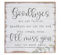 Bctxxa Goodbyes Are Not Forever - Until We Meet Again - Rustic - Sympathy Gift - Bereavement Gift - Loss of a Loved One - Grieving Gift Retro Metal Tin Sign 8X12 inches