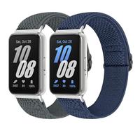 Bcuckood Elastic Nylon Straps Compatible with Samsung Galaxy Fit 3, 2PCS Adjustable Stretchy Nylon Replacement Straps Wristbands for Galaxy Fit3 SM-R390 Watch for Women Men