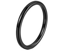 BCughia 2MM Men Rings Black, Tungsten Steel Simple Ring Polished Size L 1/2