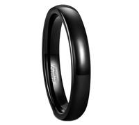 BCughia 4MM Men's Tungsten Wedding Ring, Black Ring Simple Polished Size L 1/2