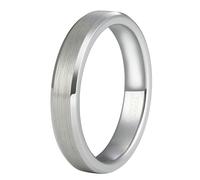 BCughia 4MM Mens Tungsten Wedding Ring, Silver Ring Simple Brushed Size L 1/2