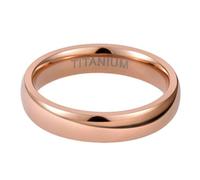 BCughia 4MM Titanium Ring Men Comfort Fit, Rose Gold Ring Simple Polished Size L 1/2