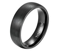 BCughia 6MM Men Rings Black, Titanium Simple Ring Size L 1/2