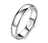 BCughia 6MM Men's Rings Tungsten, Silver Ring Simple Polished Size L 1/2