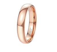 BCughia 6MM Tungsten Engagement Rings for Men, Rose Gold Ring Simple Polished Size L 1/2