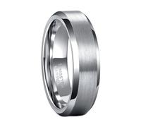 BCughia 6MM Tungsten Ring Men, Silver Ring Simple Brushed Size L 1/2