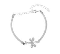 BCughia Ankle Bracelet for Women, Silver Anklet Bracelets Dragonfly with Cubic Zirconia Foot Anklets 20.2+10cm