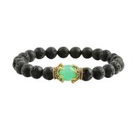 BCughia Bead Bracelet, 8MM Lava Rock Bracelet with Crown, Womens Stretch Bead Bracelets