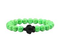BCughia Bead Bracelet for Men, 8MM Green Turquoise Bracelet with Turtle, Stretch Bracelet for Women