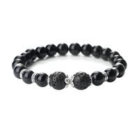 BCughia Bead Bracelets for Men, 8MM Polished Stone Bracelet, Beaded Stretch Bracelet