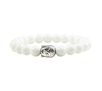 BCughia Bead Bracelets for Men, White Stone Bracelet with Buddha's Head, Stretch Beaded Bracelets