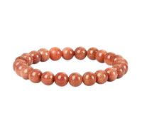 BCughia Beaded Yoga Bracelet for Women, 8MM Orange Red Stone Bracelet, Men's Adjustable Bracelet 17-30CM