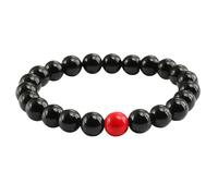 BCughia Beads Bracelet, Red and Black Turquoise Bracelet, Elastic Stretch Bracelet