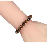 BCughia Beads Bracelet Women, 10MM Tiger's Eye Stone Bracelet, Mens Stretch Bracelet 19CM