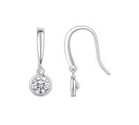 BCughia Dangle Earrings 9Kt Gold, 5MM Round Shape Moissanite White Gold Drop Earrings for Women