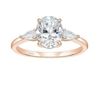 BCughia Engagement Rings 925 Sterling Silver, Women Rose Gold Ring with 8x10mm 3ct Oval Cubic Zirconia Size M 1/2