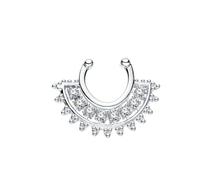 BCughia Fakes Nose Rings Stainless Steel, Silver Nose Stud U Shape with Cubic Zirconia Non Piercing Jewelry