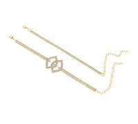BCughia Gold Ankle Bracelets, Anklet Bracelet Double Layer Chain with Cubic Zirconia Foot Chains for Women 20.7+10cm