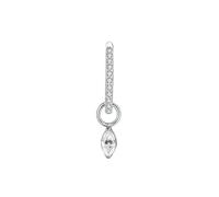 BCughia Hoop Nose Ring 16 Gauge, Titanium Silver Eternity Hoop Nose Rings with Marquise Shape Cubic Zirconia Pendant Septum Rings Cartilage Helix Tragus Earrings Piercing Jewerly
