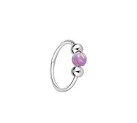 BCughia Hoop Nose Ring 18 Gauge, Titanium Silver Hoop Nose Rings with Purple Opal Septum Lip Ring Cartilage Tragus Helix Earrings Piercing Jewelry for Women Men