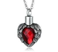 BCughia Keepsake Urn Necklace, Custom Pendant Necklace Stainless Steel Cable Heart Shaped Urn Locket for Men and Women 2x3cm