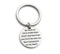 BCughia Keyring, Keychain Stainless Steel 25mm Keyring with Engraving So Much of Me is Made of What I Learned from You for Thanksgiving Day Gift