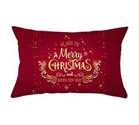 BCughia Kids Christmas Cushion Covers, 1 Waterproof Cushion Covers Purple Red Gold Polyester "Merry Christmas" New Year 30x50cm
