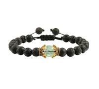BCughia Mens Bead Bracelet, 8MM Lava Rock Bracelet with Crown, Adjustable Bracelets for Women 19-35CM