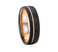 BCughia Mens Black Tungsten Wedding Ring, 4/6/8MM Faceted Groove Ring Size J 1/2-X 1/2