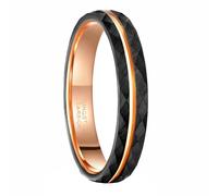 BCughia Mens Black Tungsten Wedding Ring, 4/6/8MM Faceted Groove Ring Size J 1/2-X 1/2