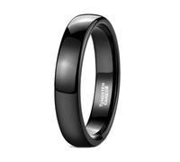 BCughia Mens Black Tungsten Wedding Ring, 4MM Ring Simple Polished Size L 1/2