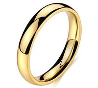 BCughia Mens Gold Titanium Ring, 4MM Ring Simple Polished Size L 1/2