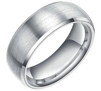 BCughia Men's Rings Tungsten, 6/8MM Brushed Ring Beveled Polished Edge Size I 1/2-Z