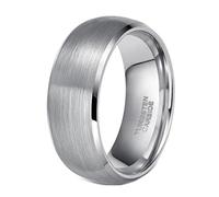 BCughia Men's Rings Tungsten, 6/8MM Brushed Ring Beveled Polished Edge Size I 1/2-Z
