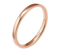 BCughia Mens Rose Gold Titanium Ring, 2MM Ring Simple Polished Size L 1/2
