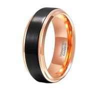 BCughia Men's Tungsten Carbide Ring, 6/8MM Brushed Ring Beveled Polished Edge Size L 1/2-Z